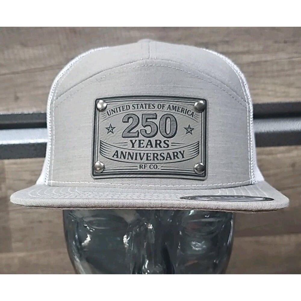 250 Years USA Anniversary RF CO Trucker Snapback Hat 7 Panels Cap Patch Rivets